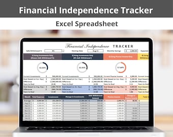 Financial Independence Tracker | Retire Early With This Retirement Planner | Plan For An Early Retirement Now! | Excel Spreadsheet Template