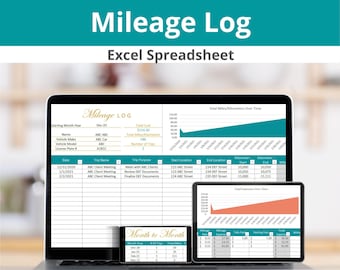 Mileage Log Tracker | Miles Log Template | Business Mileage Log | Vehicle Log Book | Mileage Tracker Form | Online Digital Download