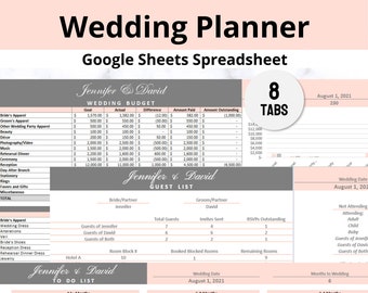 Wedding Planning Google Sheets Spreadsheet | Wedding Planner for Your Budget, Guests and Checklist | Template Bundle | Instant Download