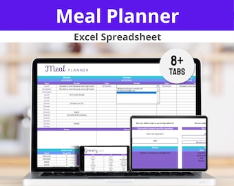 Weekly Meal Planner Template, Prep and Track your Daily Meal Planning for your Family, Editable Digital Meal Organizer with a Shopping List