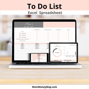 To Do List Excel Spreadsheet Template | Track Your Tasks With This To-Do List and Improve Your Productivity | Digital Download
