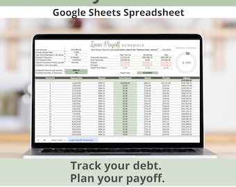 Mortgage Loan Calculator Google Sheets Spreadsheet, Payoff Schedule Tracker, Amortization Planner Template