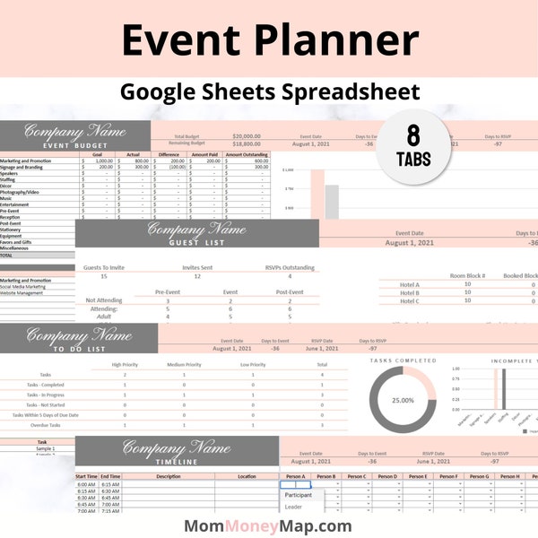 Google Doc Event Planner Etsy