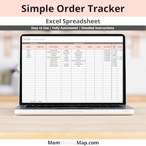 Simple Order Tracker Excel Spreadsheet, Organized Online Shopping Tracker List to Track House Deliveries, Personal Ordering Online Purchase