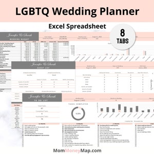 LGBTQ Wedding Planner | Lesbian Wedding Planner | Gay Wedding Planner | LGBT Wedding Planner | Two Brides | Two Grooms | Excel Spreadsheet