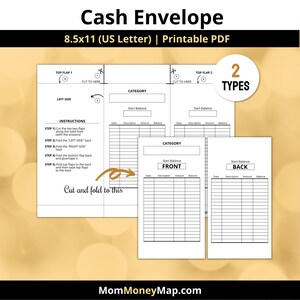 Cash Envelope Printable PDF Template System, Printable Cash Envelope Tracker for your Budget Binder or Savings Challenge, Digital Download