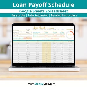 Loan Repayment Google Sheets Spreadsheet | Mortgage Amortization Calculator | Amortization Table Template to Help Payoff your Mortgage Early