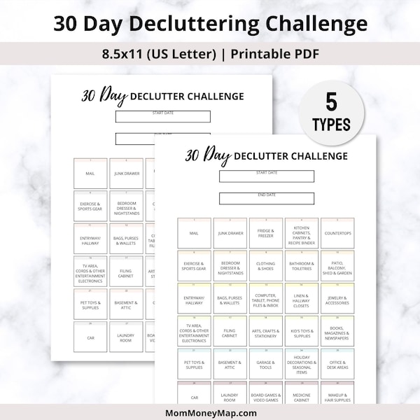 30 Day Declutter Challenge Etsy UK