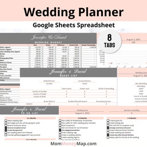 Hochzeitsplanung Google Sheets Tabelle | Hochzeitsplaner für Ihr Budget, Gäste und Checkliste | Vorlagen-Bundle | Sofort Download