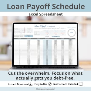 Plantilla de hoja de cálculo de Excel para el plan de pago de préstamos hipotecarios, tabla de amortización de hipotecas, planificador de pagos de préstamos en Excel, organizador de seguimiento de deudas