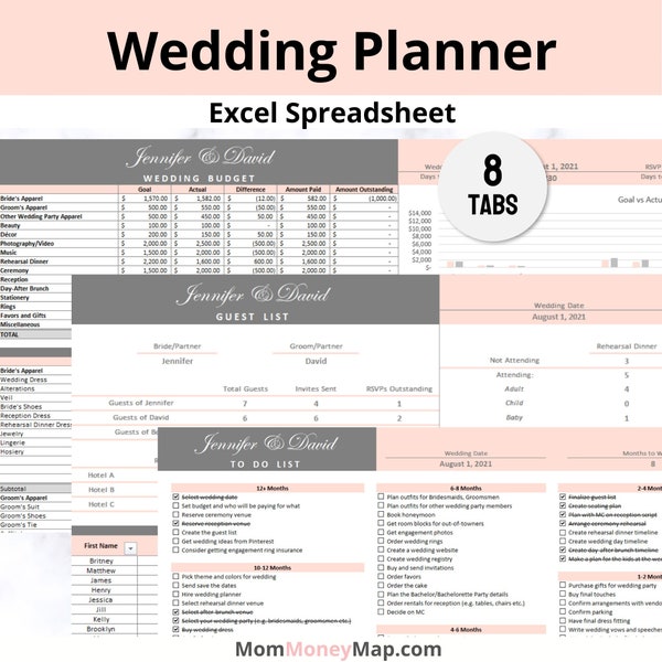 Wedding Planning Excel Spreadsheet Bundle | Wedding Planner for Your Budget, Guests and Checklist | Template Sheets | Instant Download