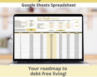 Mortgage Tracker Google Sheets Spreadsheet, Home Loan Amortization Template, Monthly Payment Log