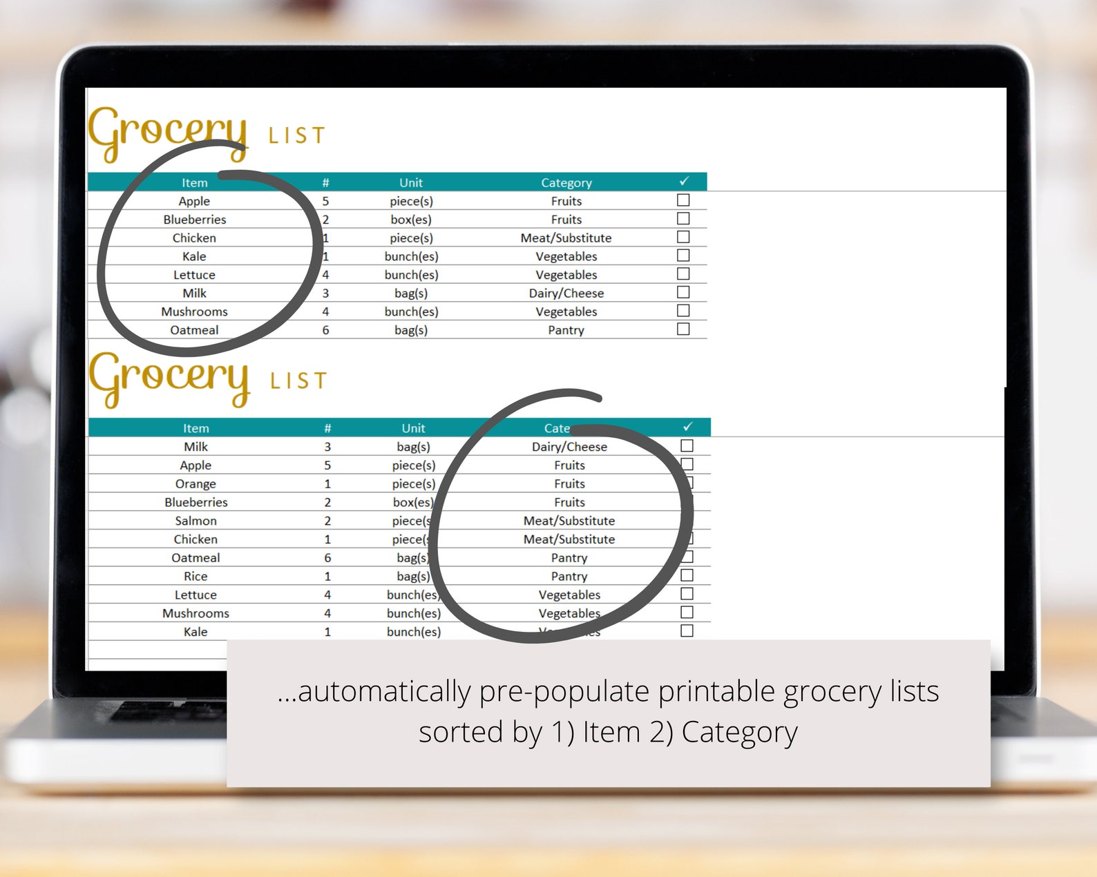 Weekly Meal Planner Excel Spreadsheet Template With Editable Snacks ...