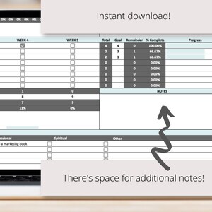 Goal Planner Google Sheets Spreadsheet for Daily, Weekly & Monthly ...