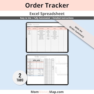 Online Order Tracker Excel Spreadsheet, Shopping List Tracker Planner Checklist, Online Purchase Log, Order List Shipping Package Planner