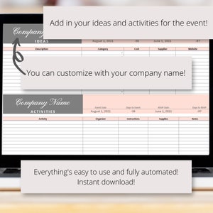 Event Planning Google Sheets Spreadsheet | Party Planner Template for ...