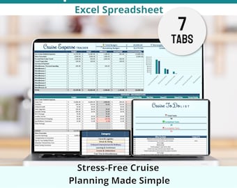 Simple Cruise Planner Excel Spreadsheet, Simple Cruise Trip Planning, Cruise Vacation Planning Checklist, Family Cruise Organizer Template
