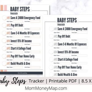 Dave Ramsey Baby Steps Tracker Steps 1-7 Planner Printable - Etsy