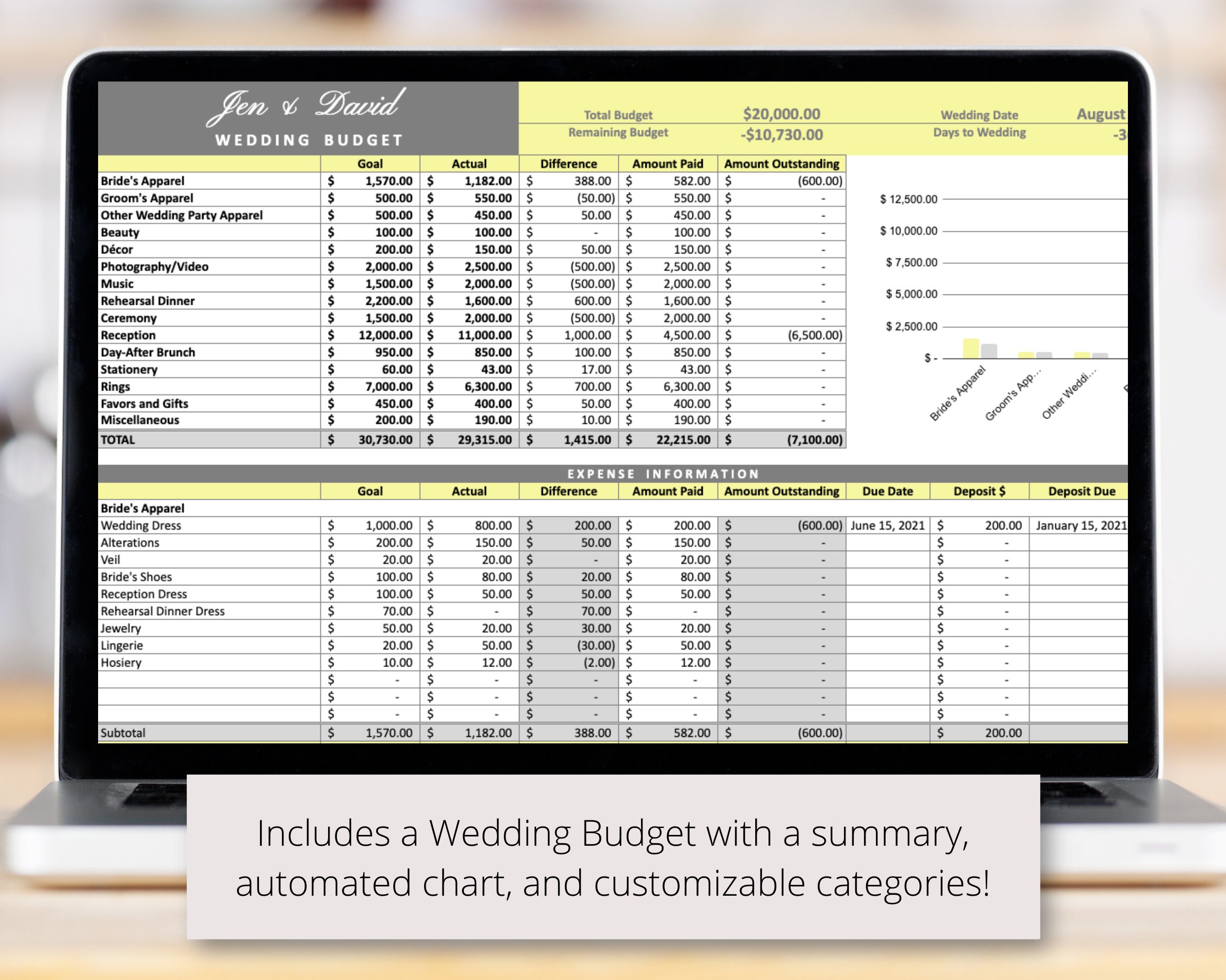 Wedding Spreadsheet Template Digital Wedding Binder Worksheet