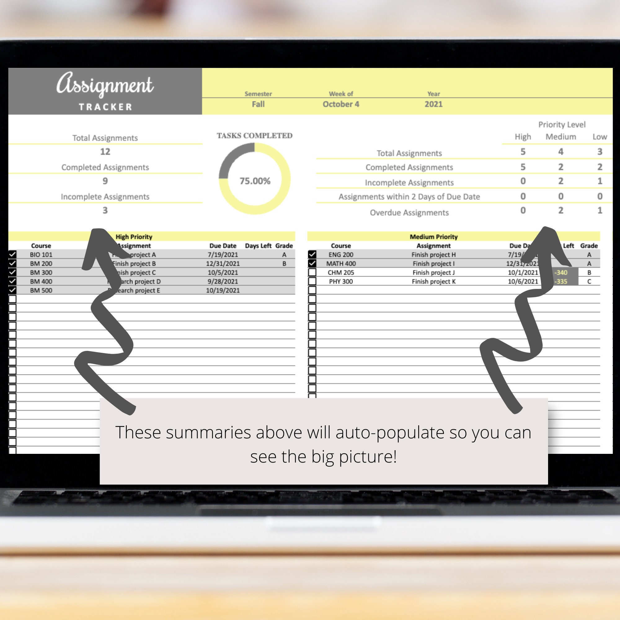 Homework Study Tracker Google Sheets Spreadsheet Template, Student ...
