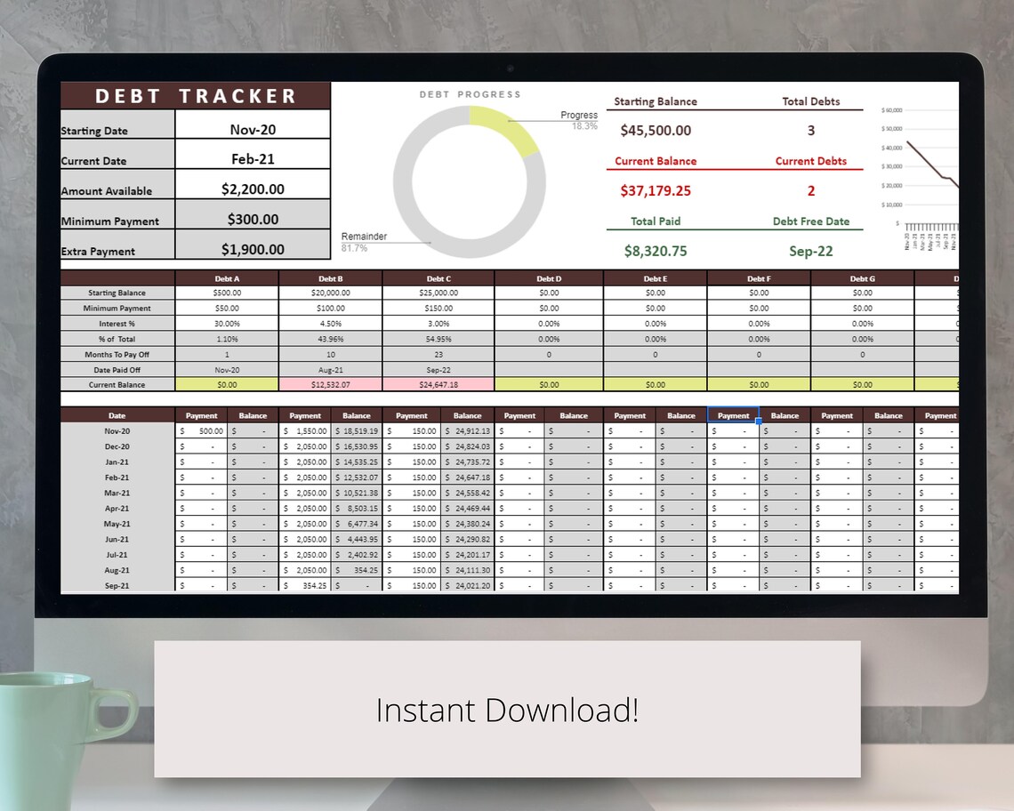  Google Sheets Debt Snowball Template 