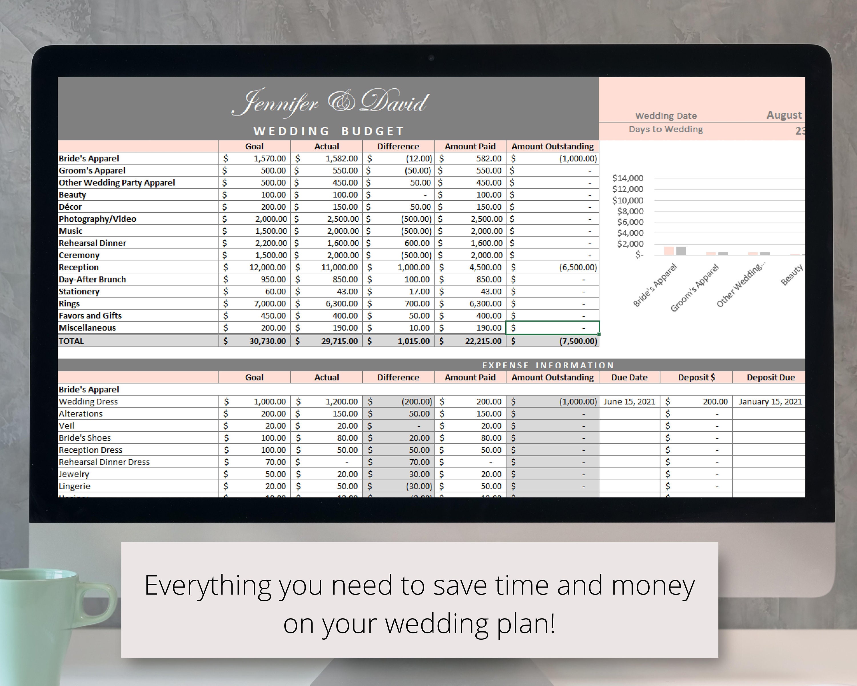 Wedding Planning Excel Spreadsheet Bundle Wedding Planner Etsy