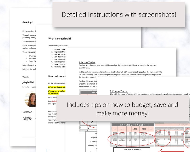 Budget Spreadsheet, Excel Budget Worksheet, Budget Planner Excel, Monthly Budget Download, Expense Tracker, Savings Tracker image 9