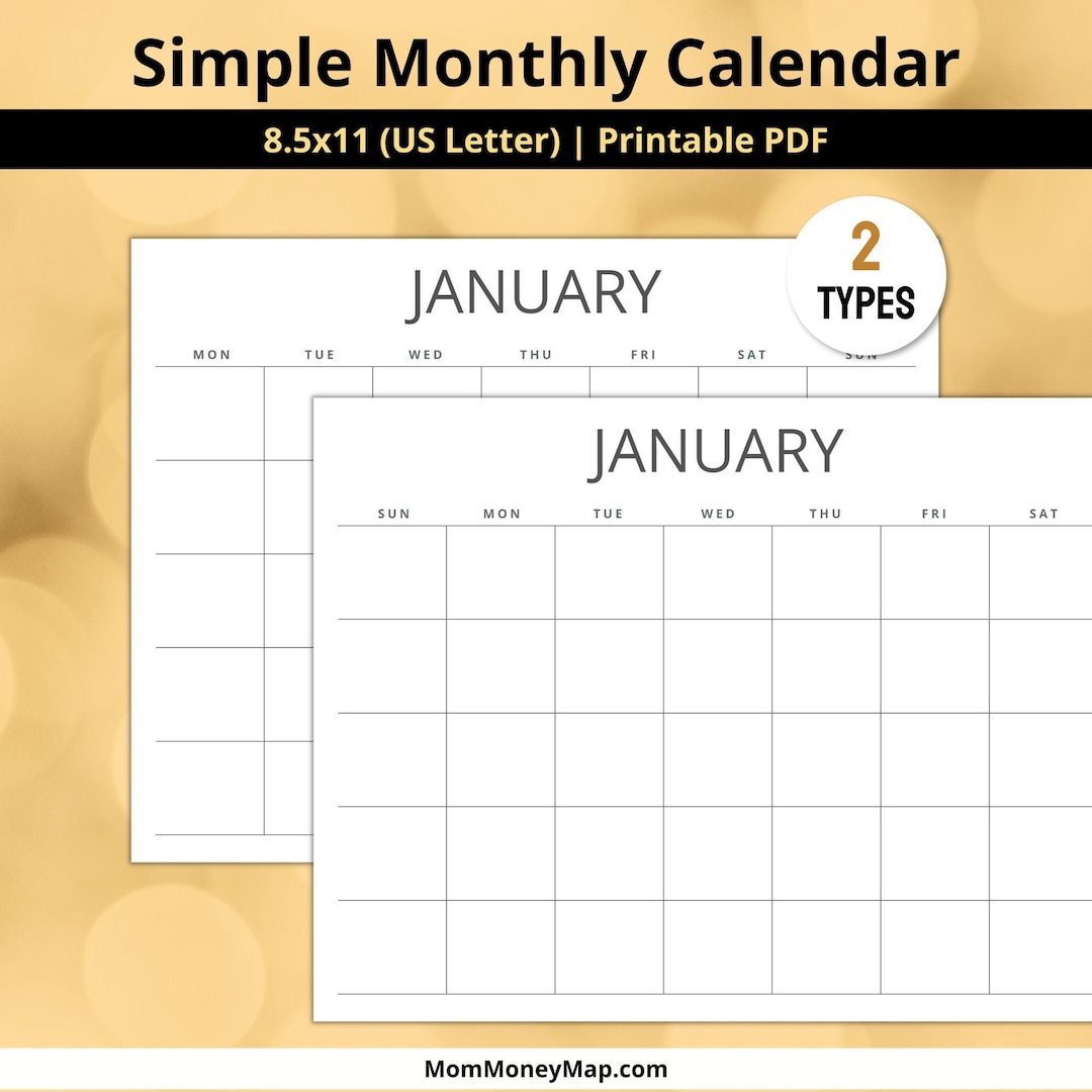 Blank Monthly Calendar Template Printable, Blank Calendar Pages Monday ...