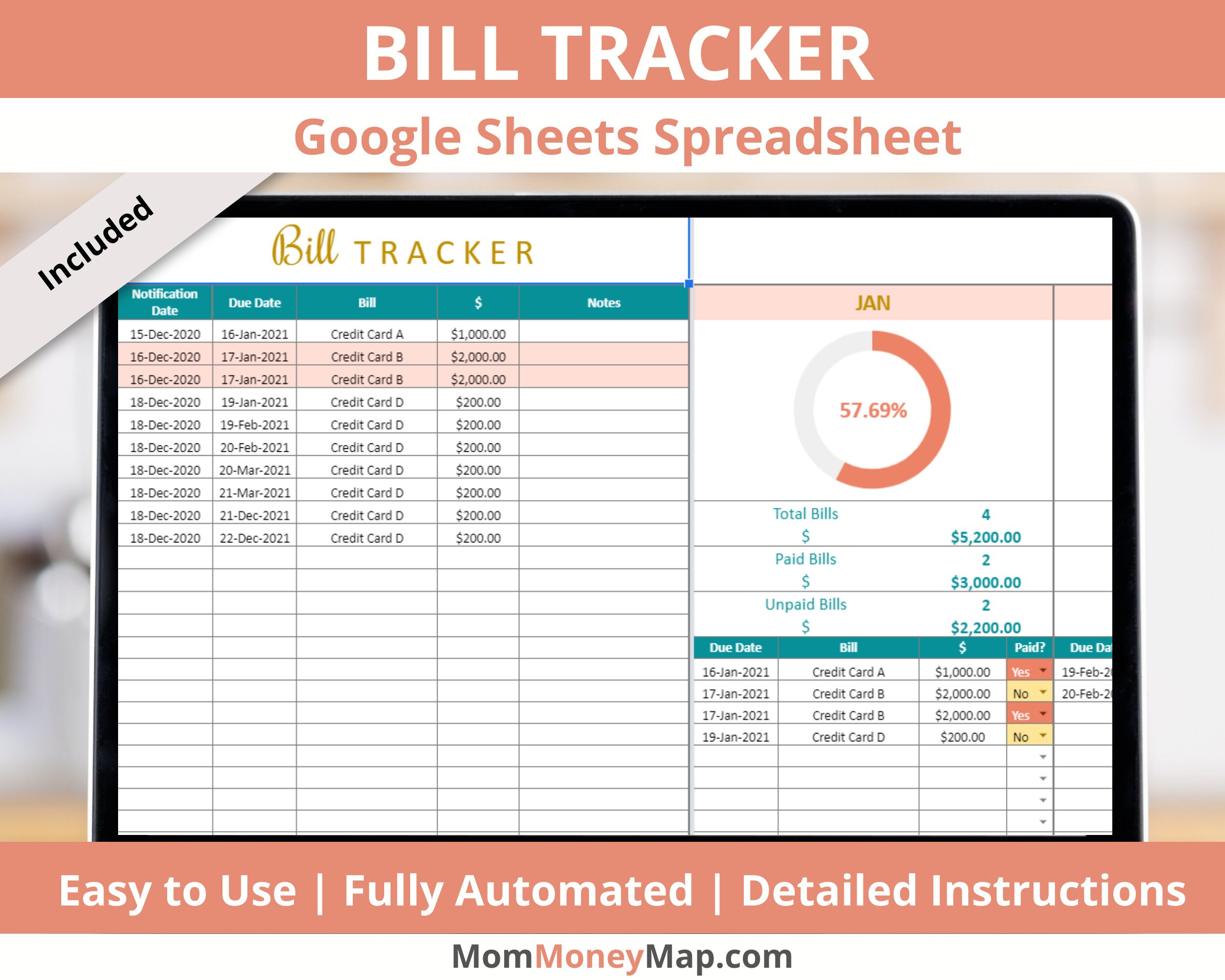 Financial Planner Google Sheets Spreadsheet Bundle Easy - Etsy