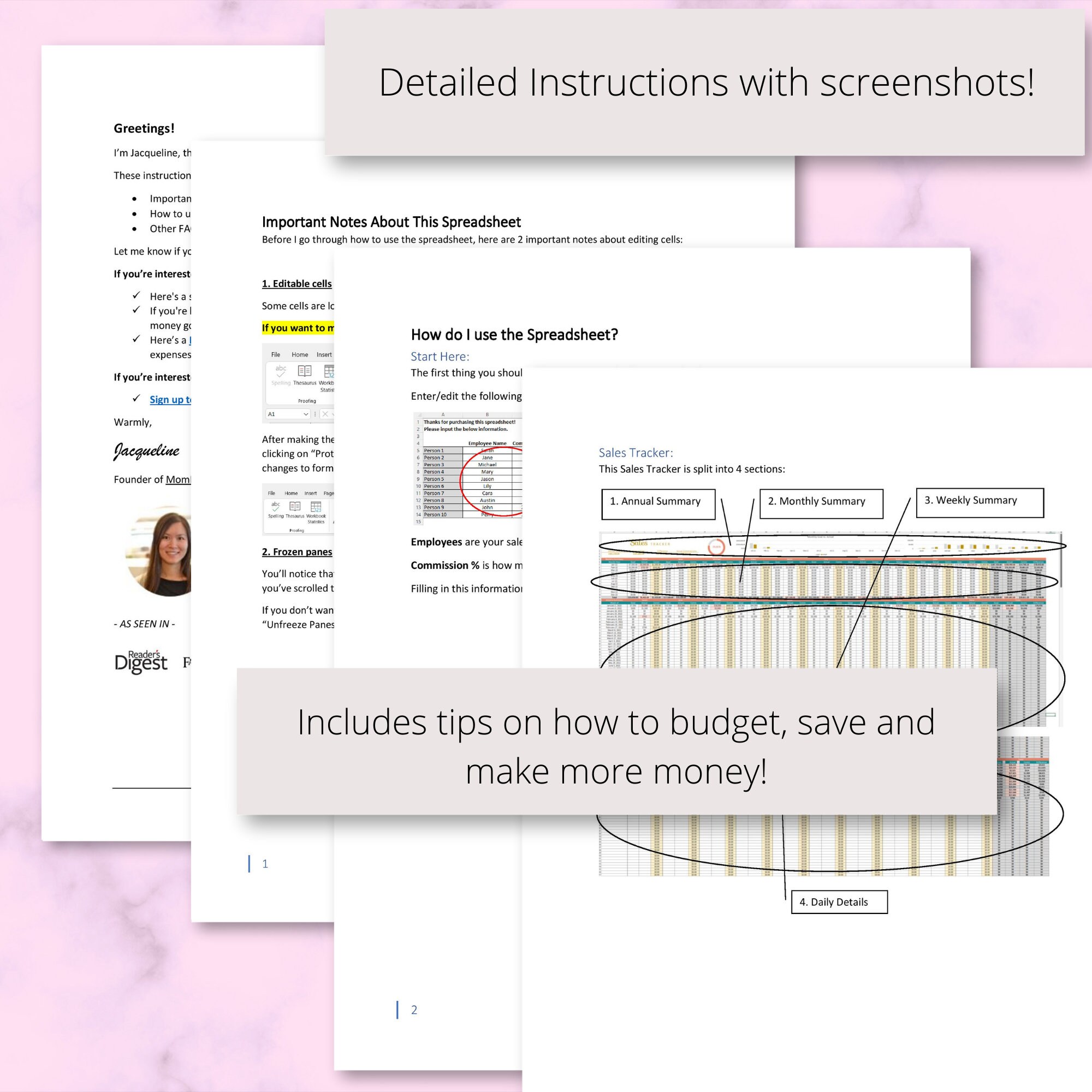Sales Planner Google Sheets Spreadsheet Template, Sales Report Tracking ...