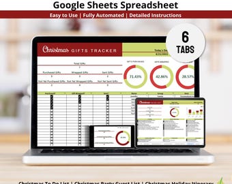 Christmas Planner Google Sheets Spreadsheet Template for Organizing Holiday Tasks, Events, Activities, Shopping & Schedule