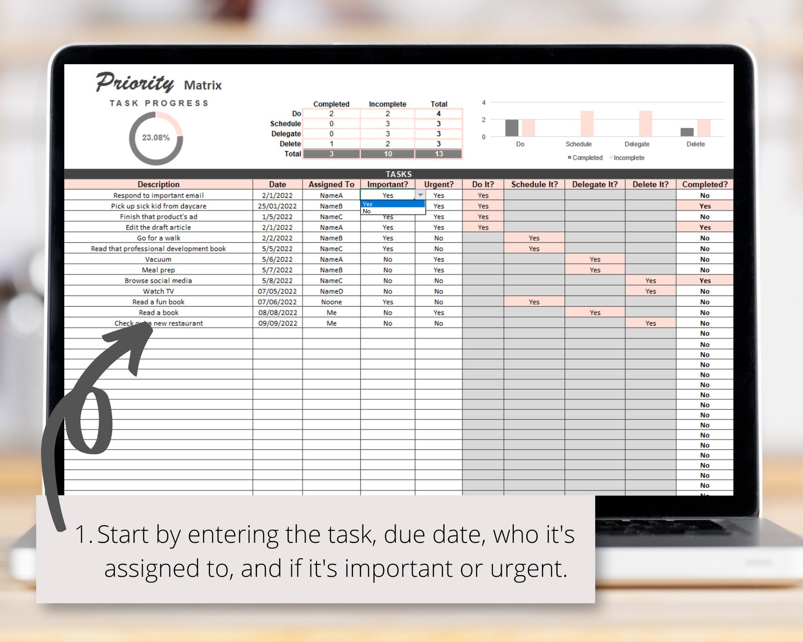 Task Priority Matrix Planner Using the Urgent-important Quadrants ...
