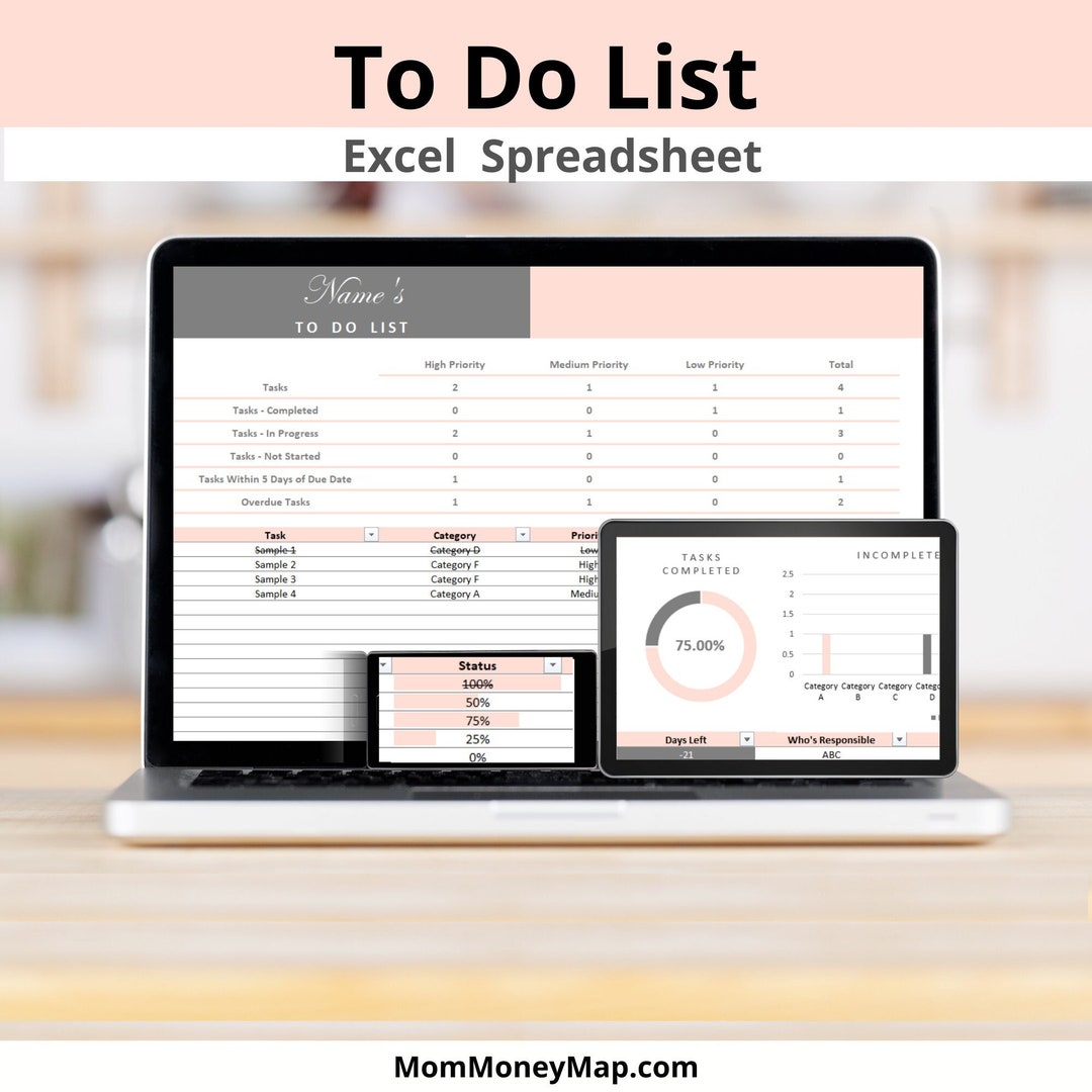 To Do List Excel Spreadsheet Template | Track Your Tasks With This To ...