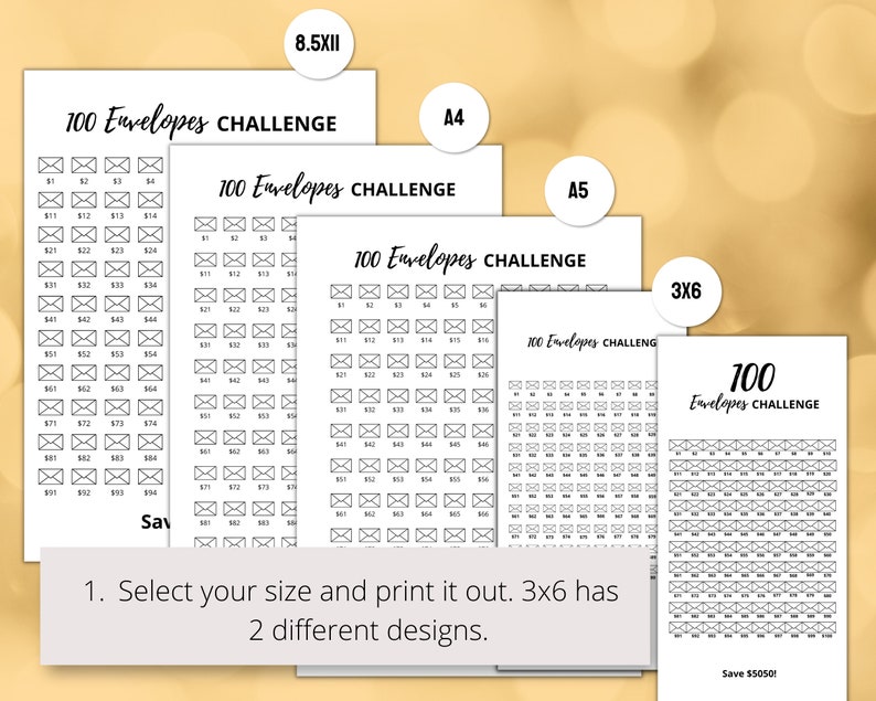 5k Savings Challenge Printable PDF Save 5000 in 100 Days 100 - Etsy