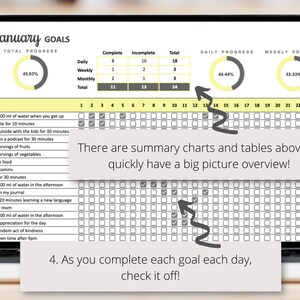 Goal Tracker Planner Google Sheets Spreadsheet to Set and Track Daily ...