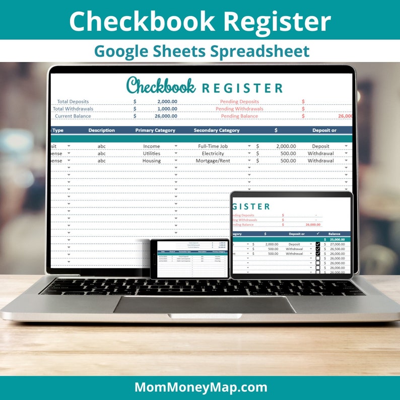 Checkbook Register Google Sheets Spreadsheet Track Your Bank Accounts