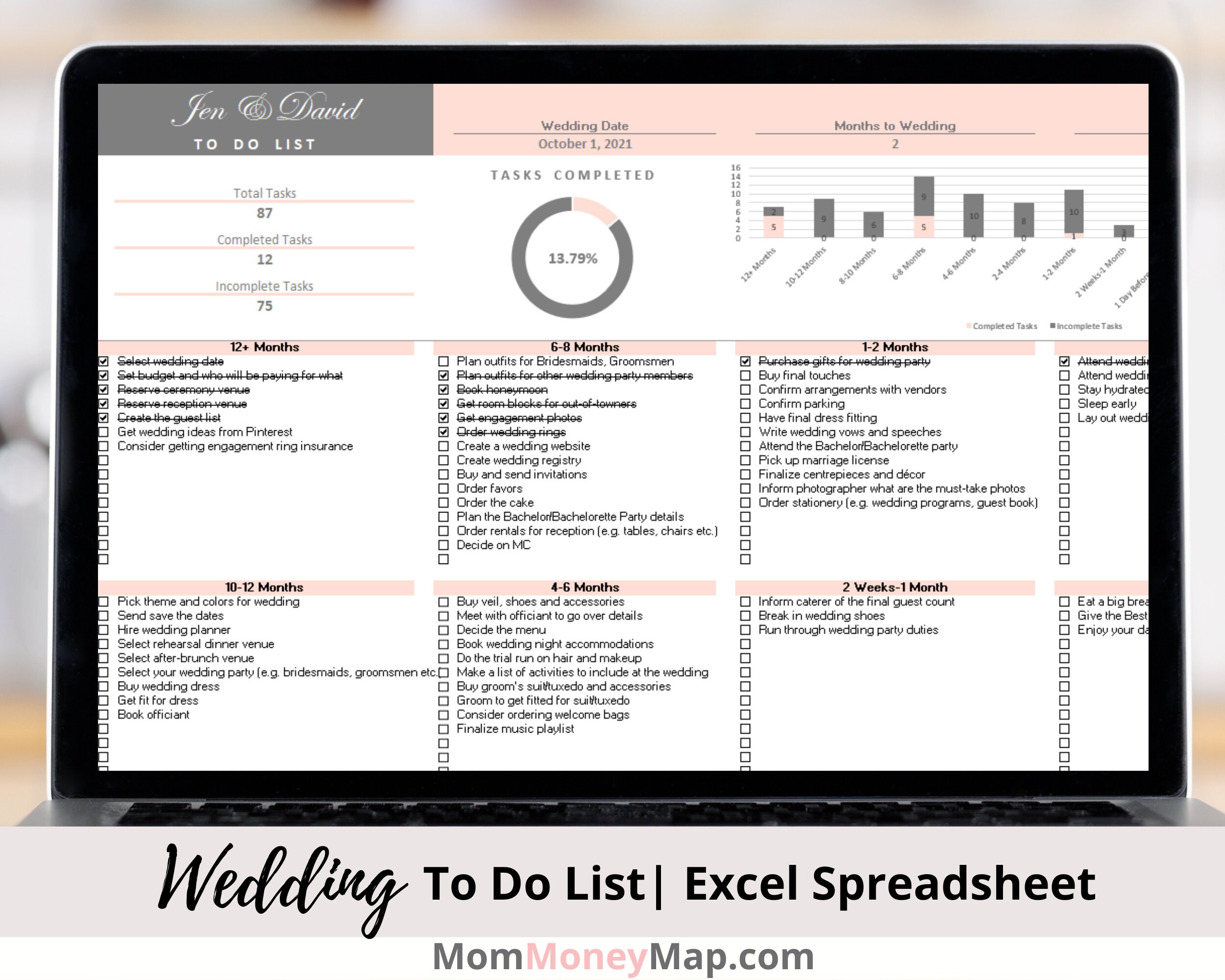 Wedding Plan Checklist Excel Spreadsheet Wedding Plan List | Etsy