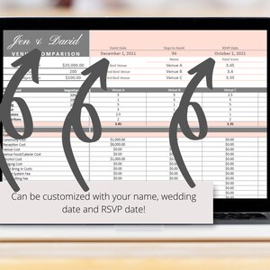 Wedding Venues Comparison Google Sheets Spreadsheet | Compare Each ...