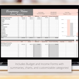Gala Party Planner Google Sheets Spreadsheet Template for Fundraisers & Charity Events, Party Planner Organizer for Coordinators, Organizers image 2