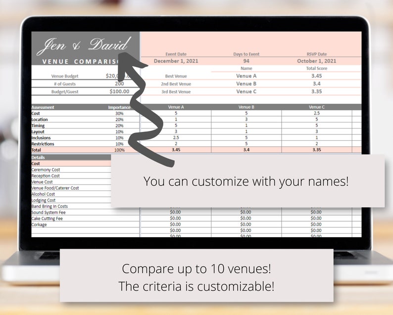 Wedding planning google sheets spreadsheet wedding planner etsy