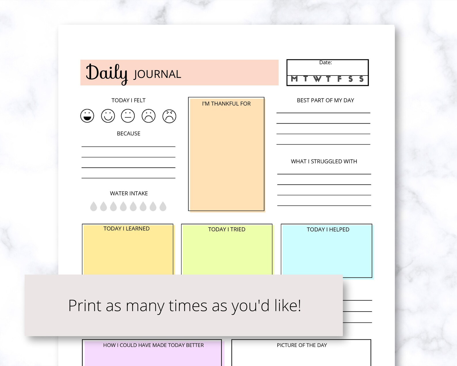 Kids Daily Journal, Printable Kids Journal, DIY Journal Pages for Kids ...