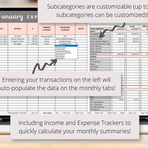 Budget Spreadsheet, Excel Budget Worksheet, Budget Planner Excel, Monthly Budget Download, Expense Tracker, Savings Tracker image 2