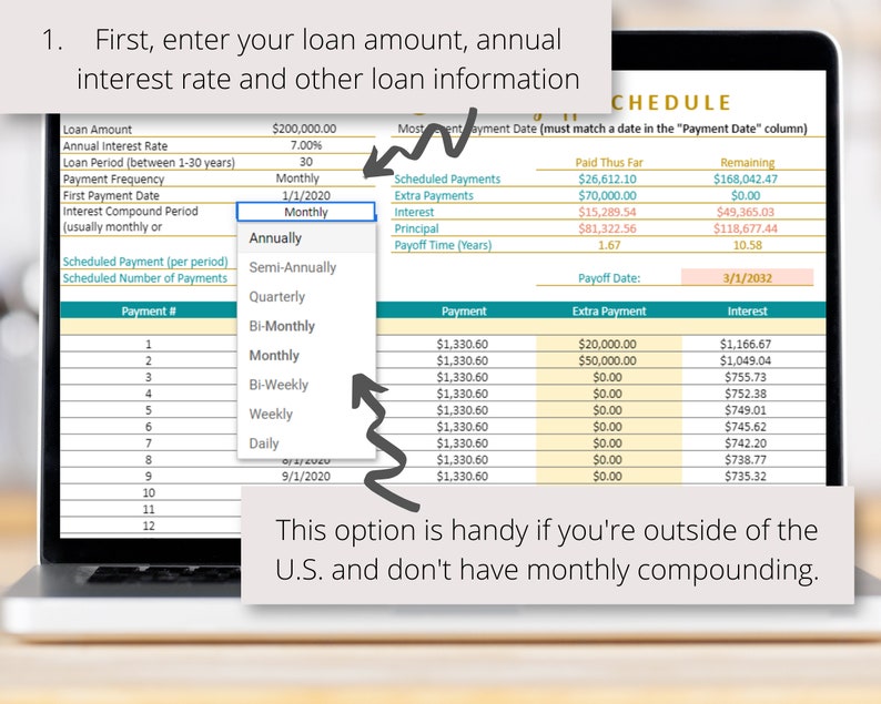 Loan Repayment Google Sheets Spreadsheet Mortgage Etsy