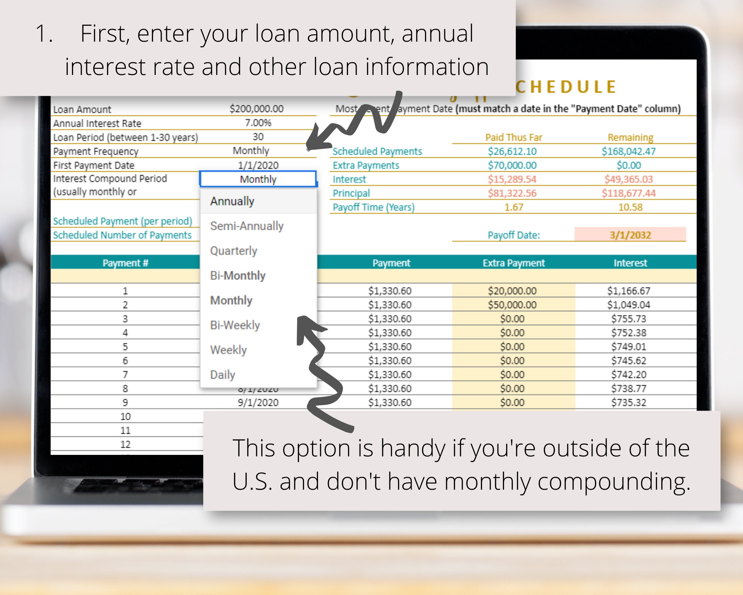 Loan Repayment Google Sheets Spreadsheet Mortgage Etsy UK