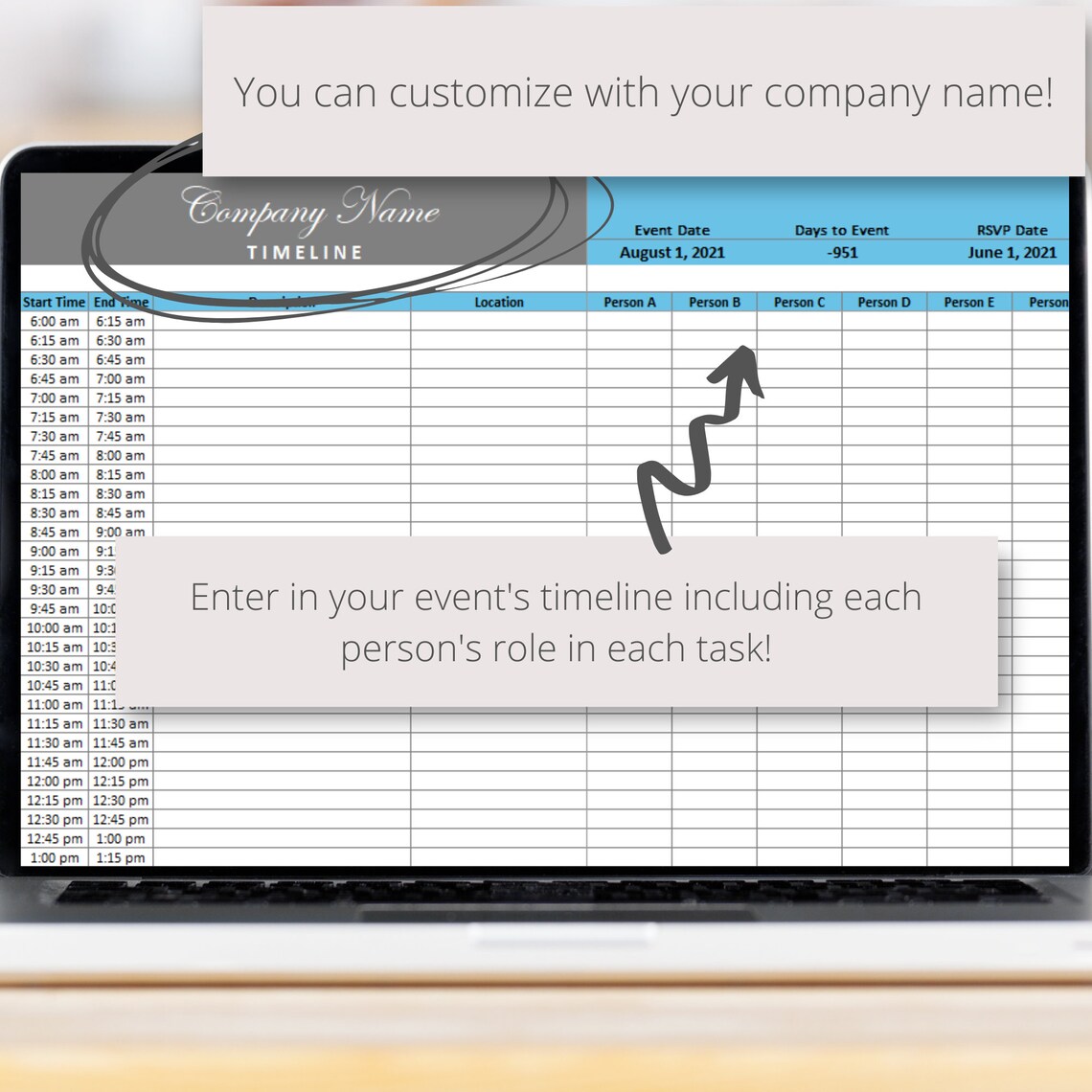 Fundraiser Event Planner Digital Excel Spreadsheet Template for