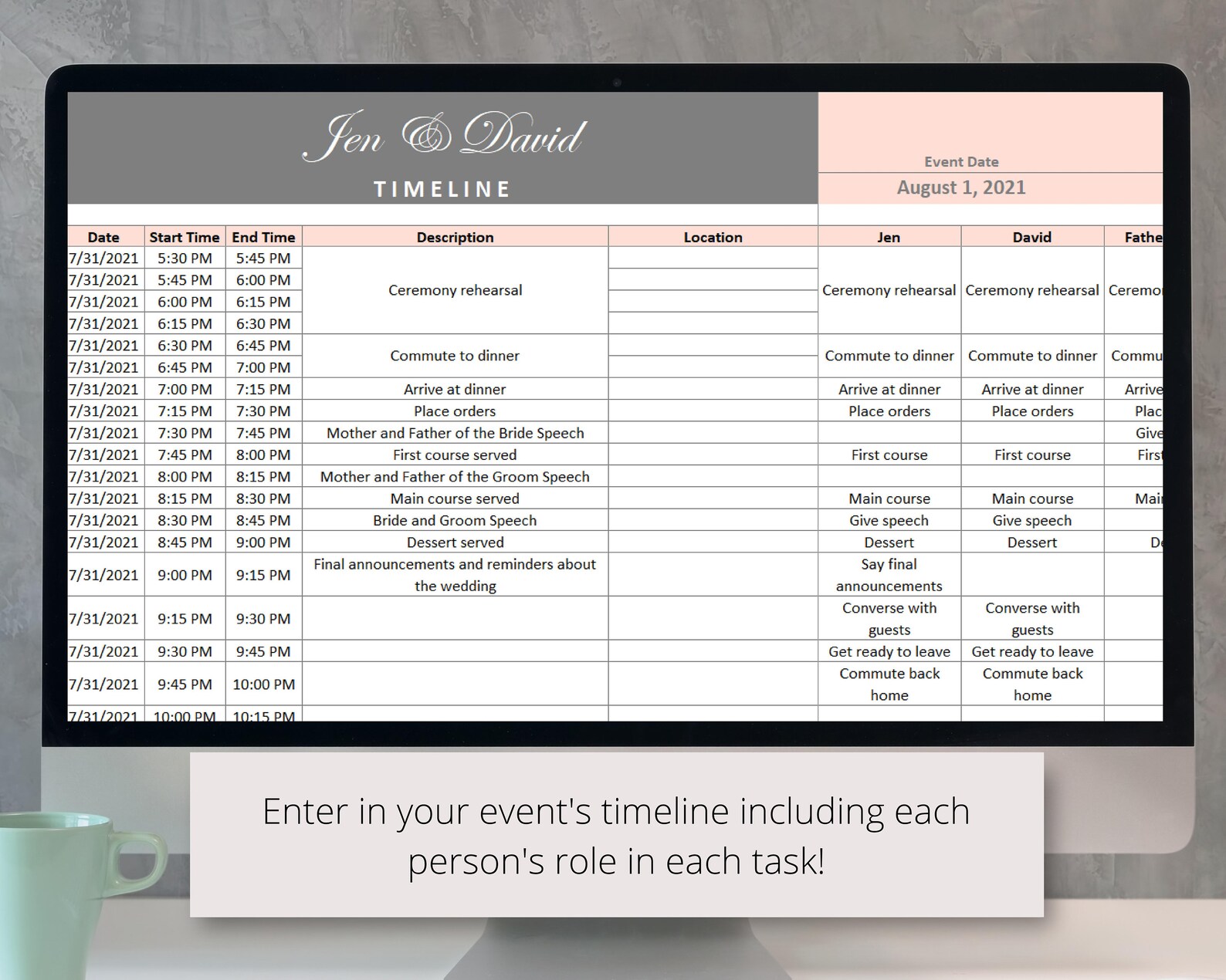 Wedding Planning Excel Spreadsheet Bundle Wedding Planner Etsy