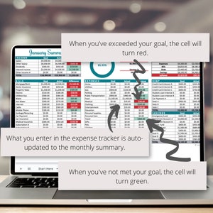 3 Monthly Budget Google Sheets Spreadsheets Planner Template, Plan and Track your 3 Budgets per Month Digitally, Includes an Annual Summary image 6