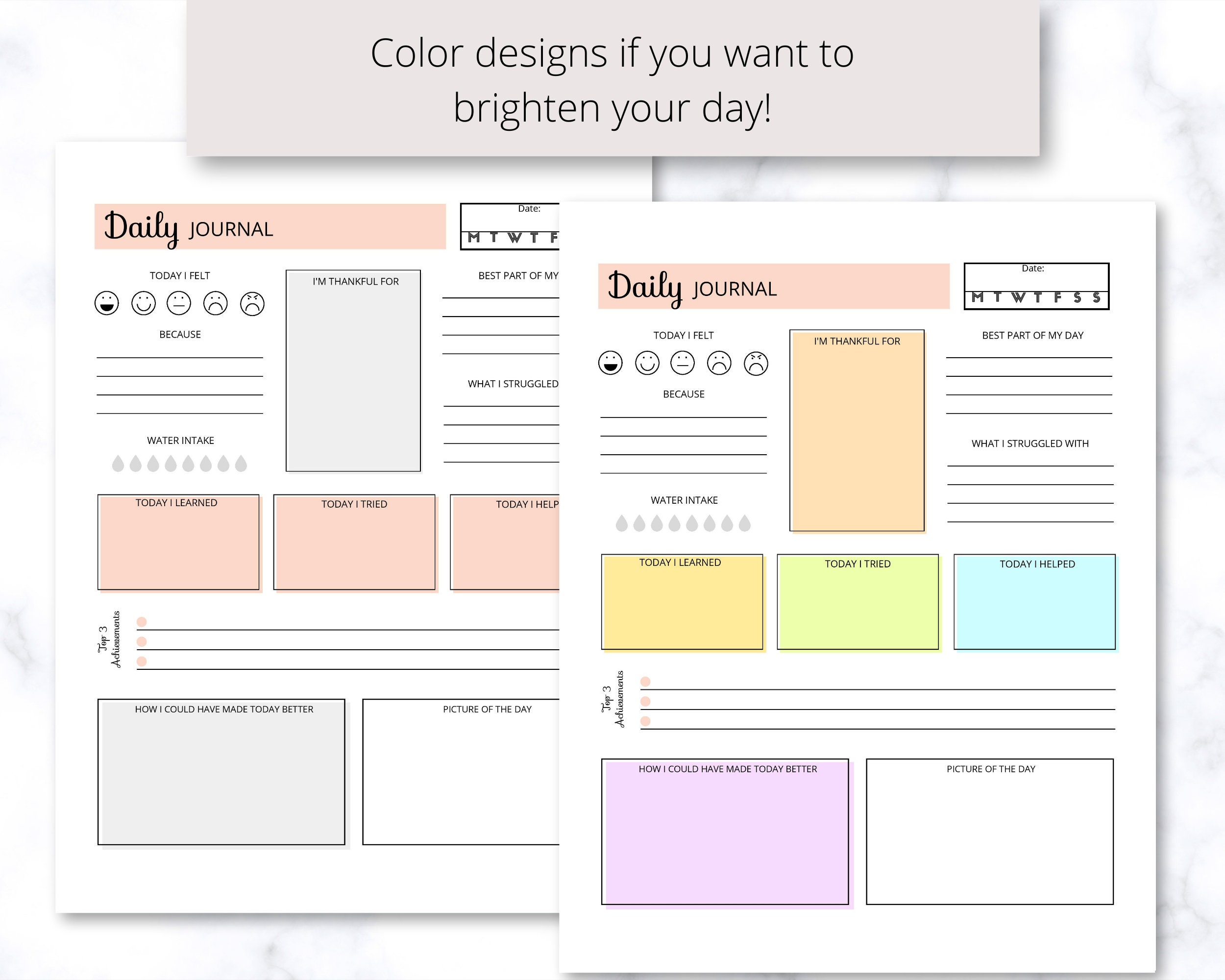 Kids Daily Journal, Printable Kids Journal, DIY Journal Pages for Kids ...