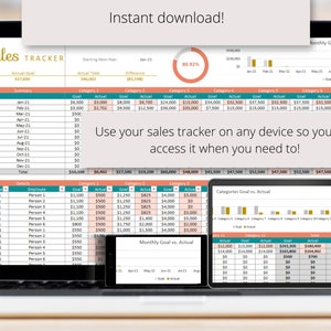 Sales Tracker Excel Spreadsheet, Sales Tracking Template Form to Log ...