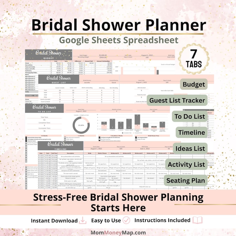 bridal shower planner template